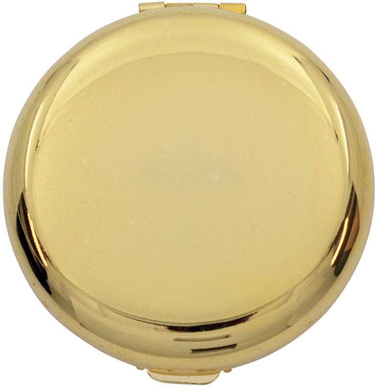 Double Sided Round Compact Mirror With Reflective Finish (Gold) image