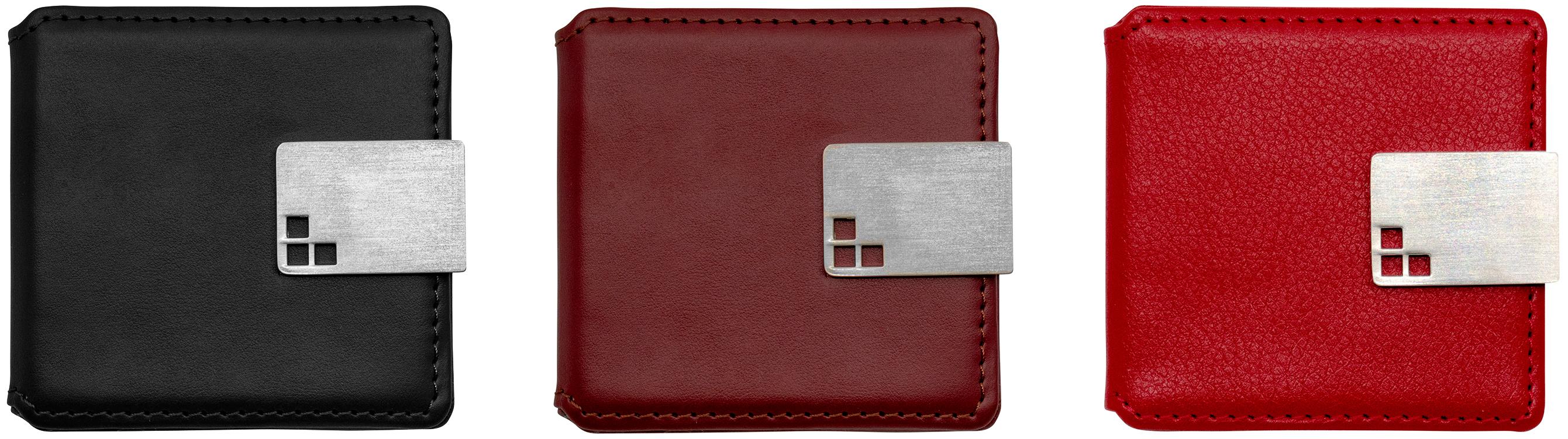 Square Faux Leather Wrapped Compact Mirror & Photo Holder image