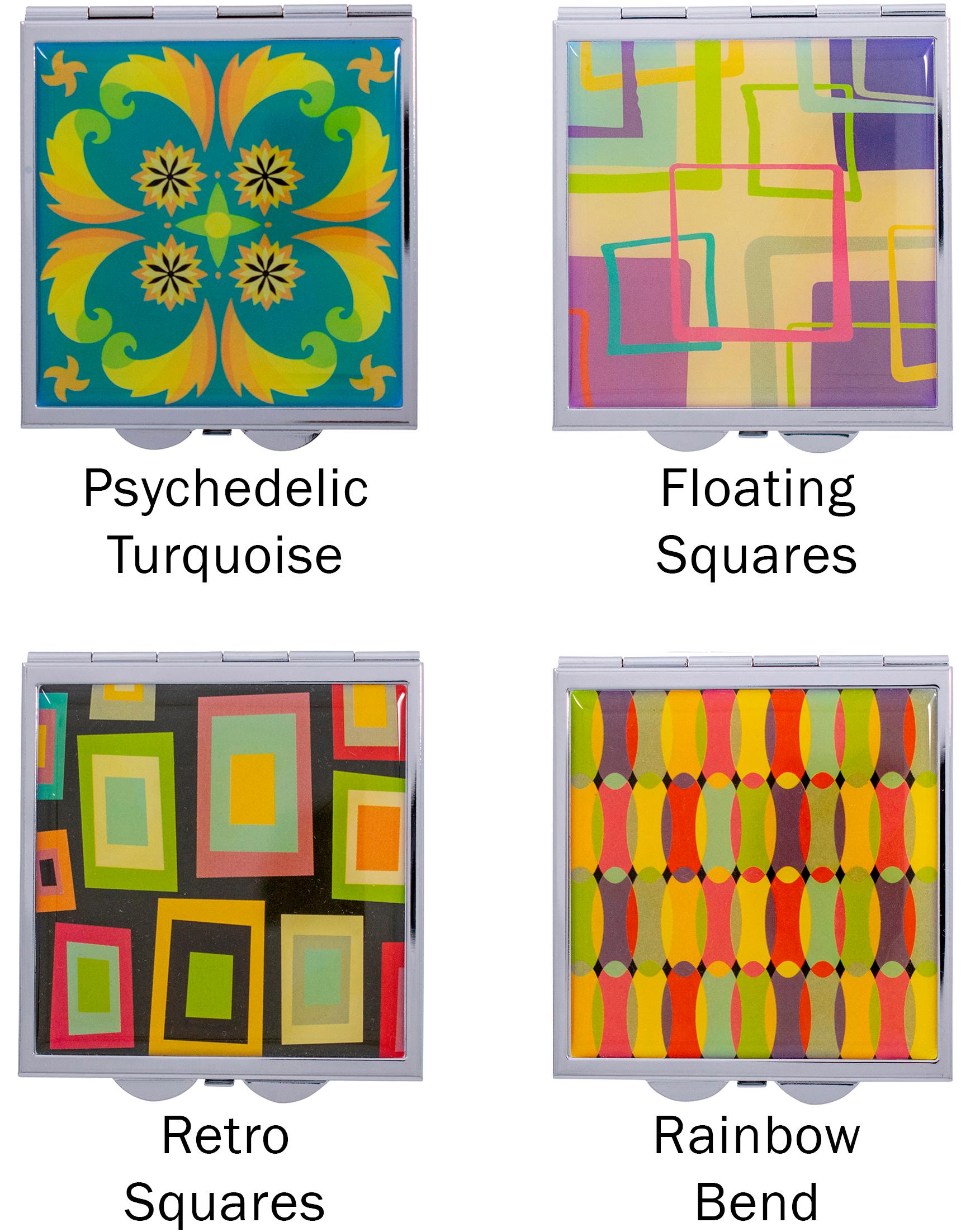 Double Sided Square Compact Mirror With Insert image