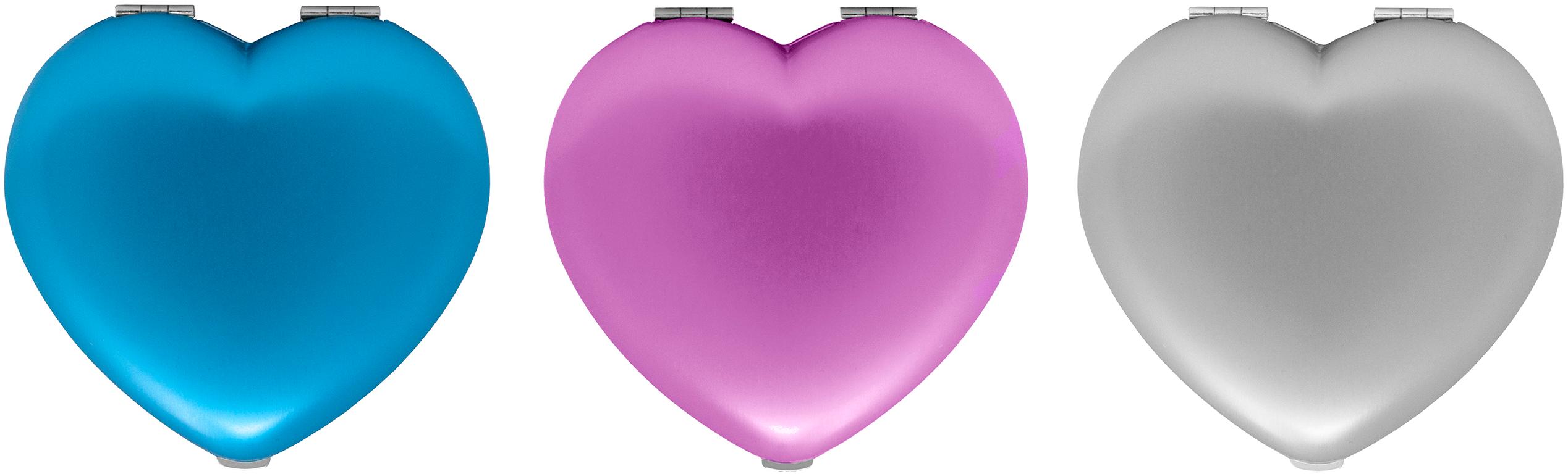 Heart-Shaped Compact Mirror With Reflective Finish image
