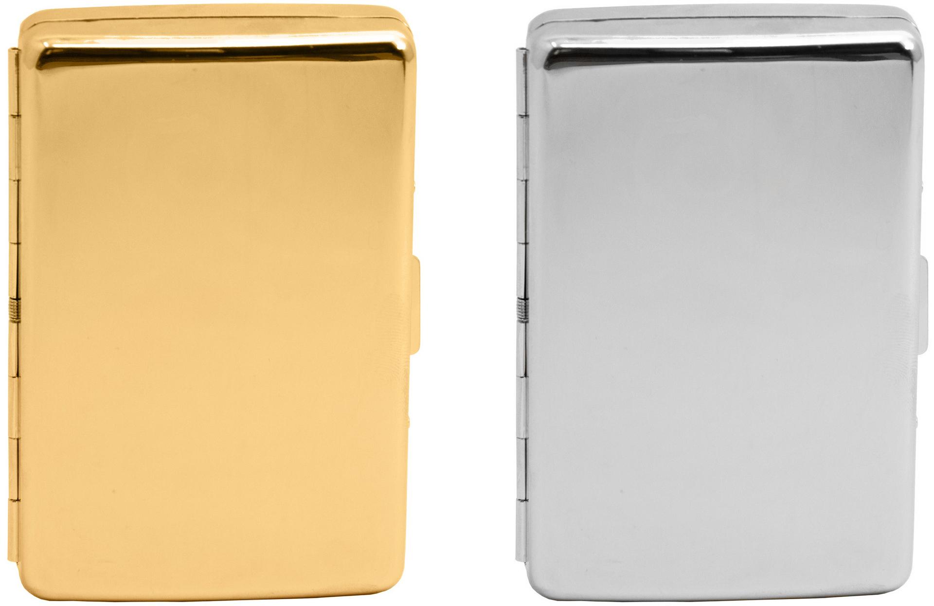 Metal-Plated Compact 100mm Cigarette Case With Reflective Finish image