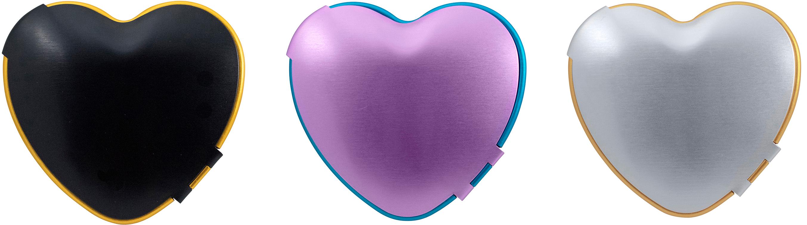 Heart Shaped Compact Mirror With Brushed Metal Finish image