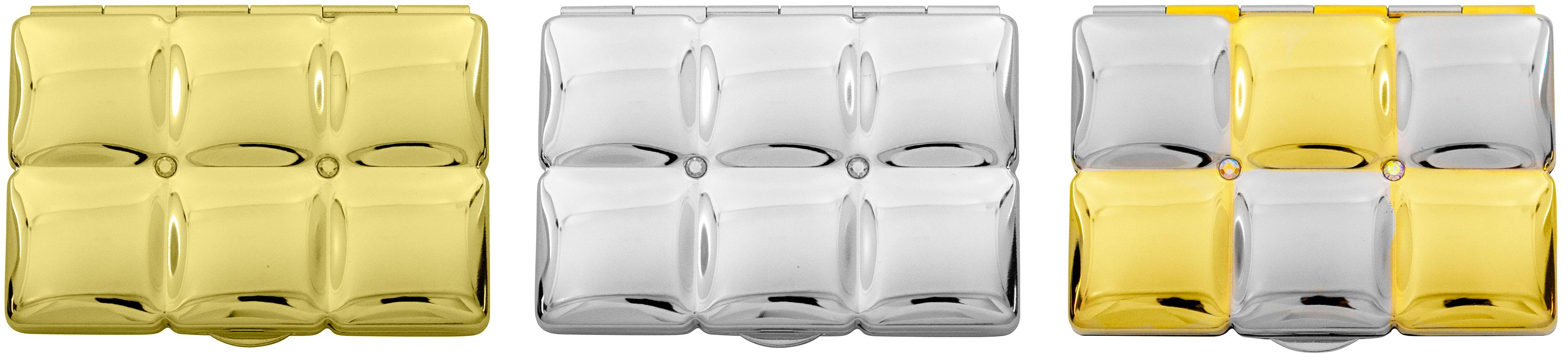 Double Sided Rectangular Compact Mirror Bubble Pattern image