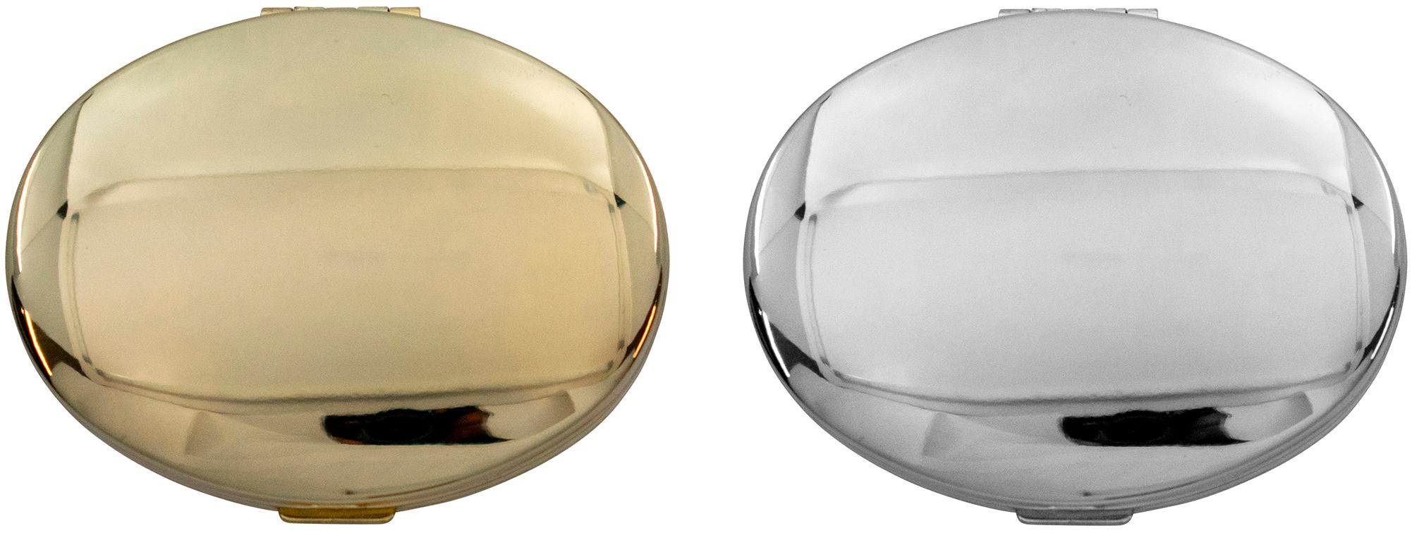 Double Sided Oval Compact Mirror With Reflective Finish image