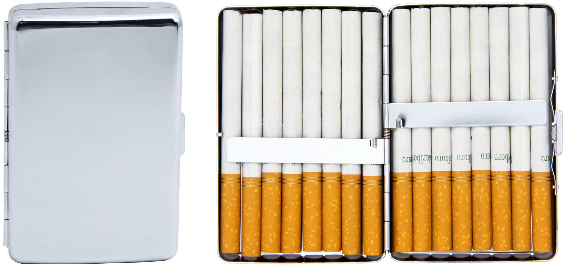 Metal-Plated Compact 100mm Cigarette Case (Reflective Silver) image