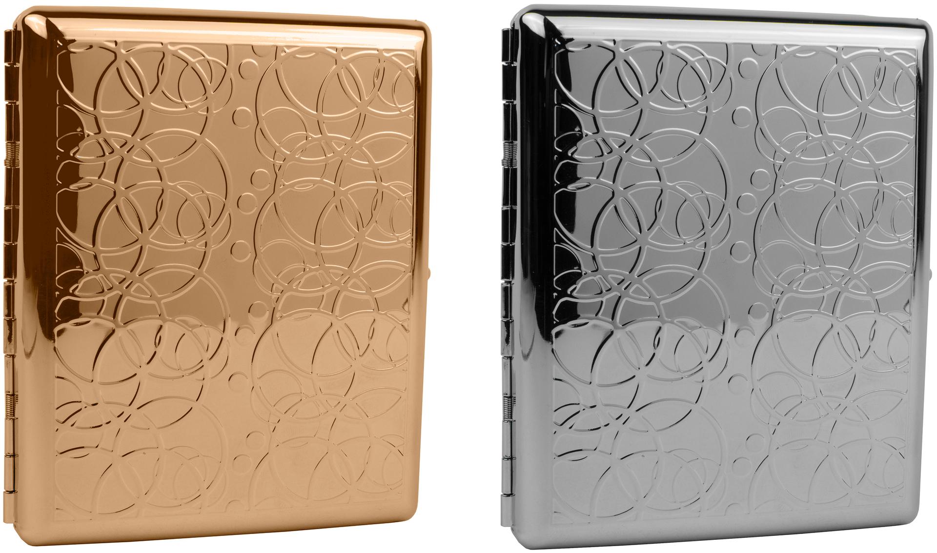 Metal-Plated 100mm Cigarette Case With Ring Pattern image