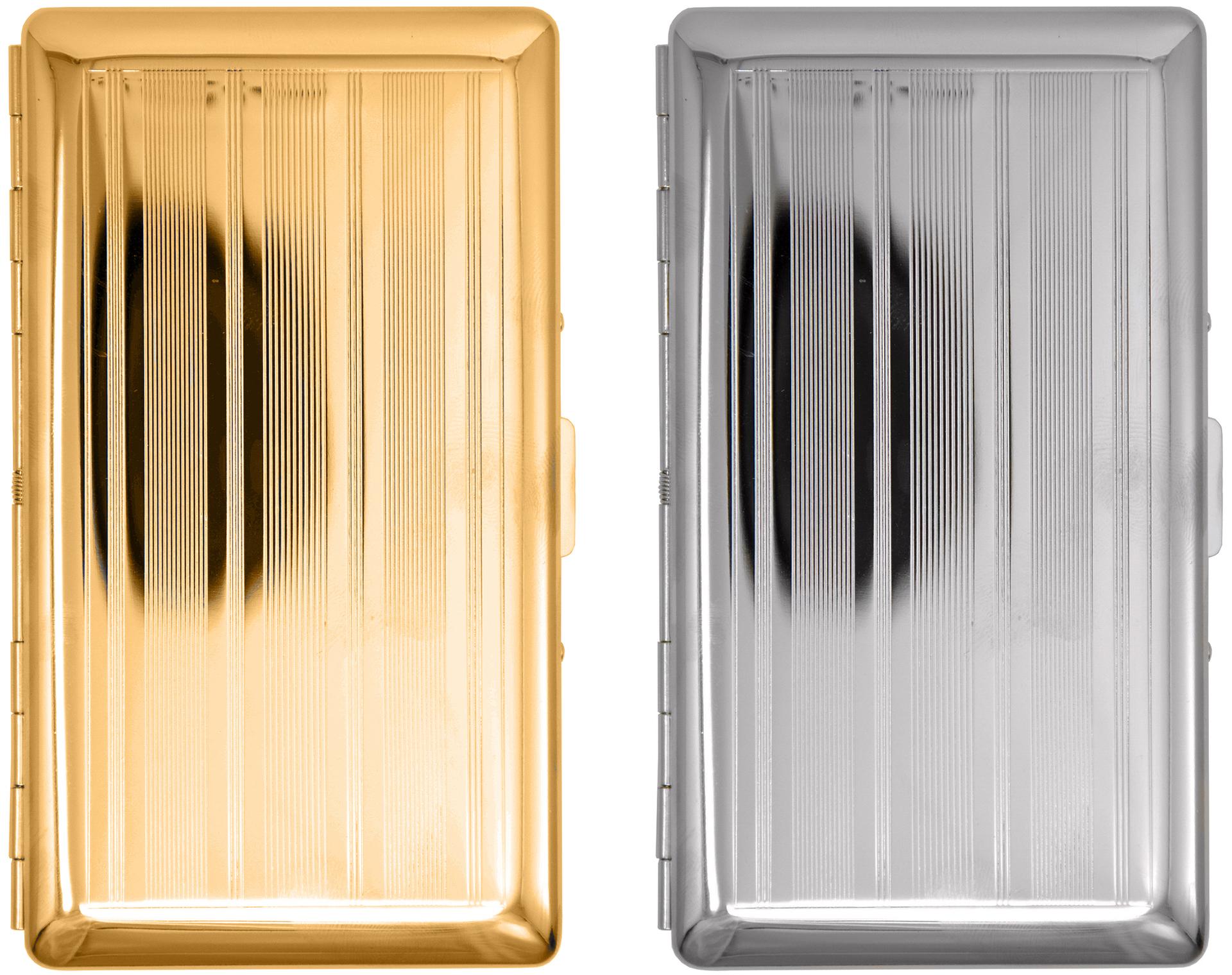 Metal-Plated 120mm Cigarette Case With Striped Pattern image