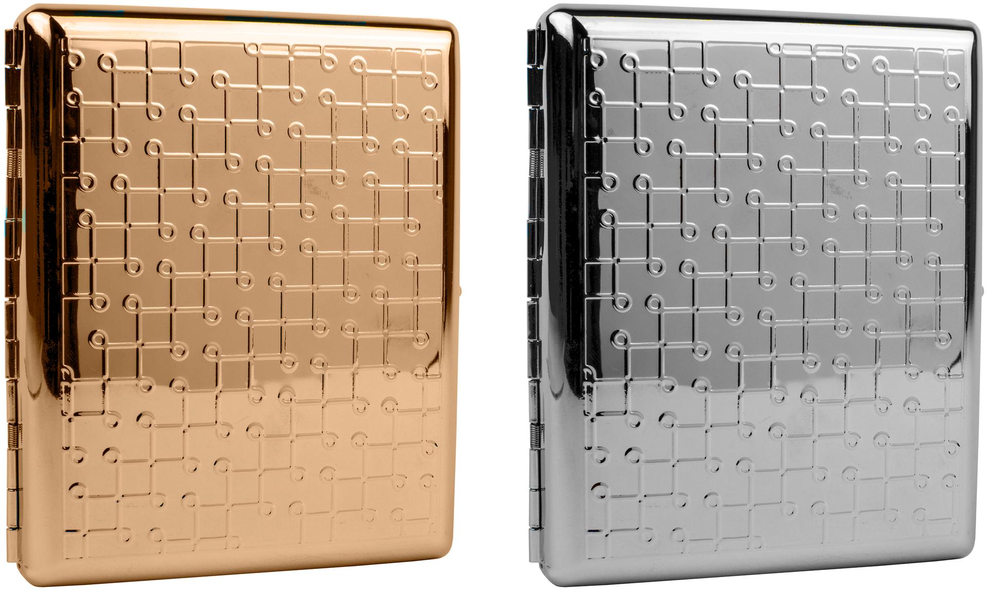 Metal-Plated 100mm Cigarette Case With Loop Pattern image