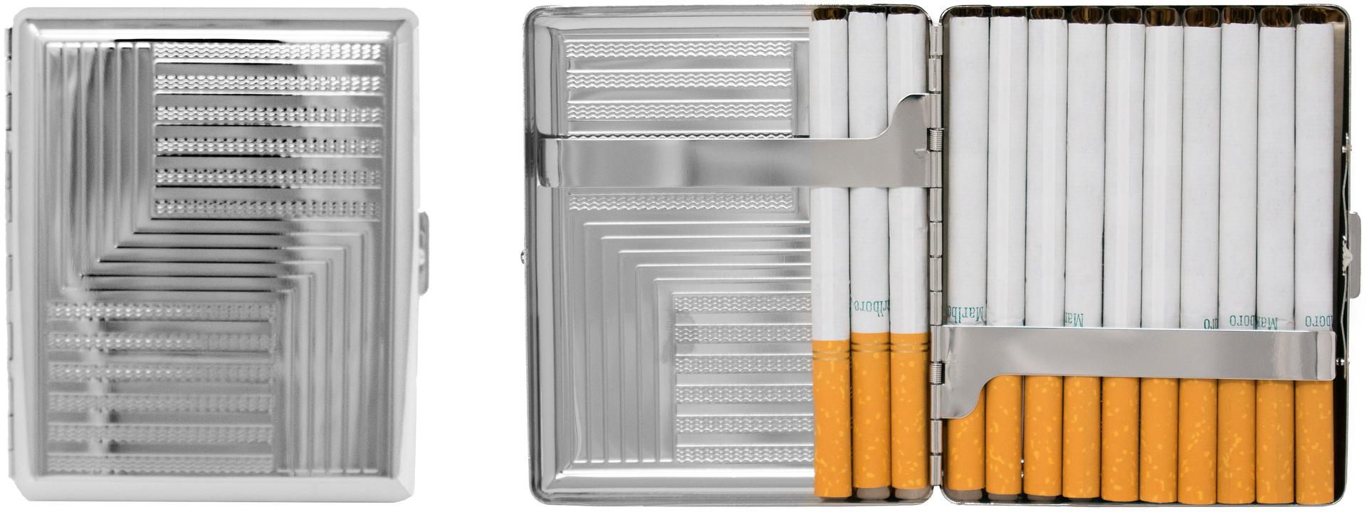 Metal-Plated 100mm Cigarette Case (Silver Retro) image