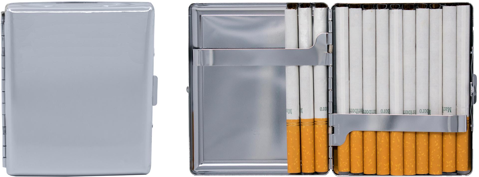 Metal-Plated 100mm Cigarette Case (Silver Reflective) image
