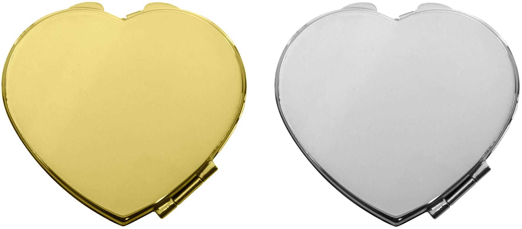 Small Heart-Shaped Double Sided Compact Mirror image
