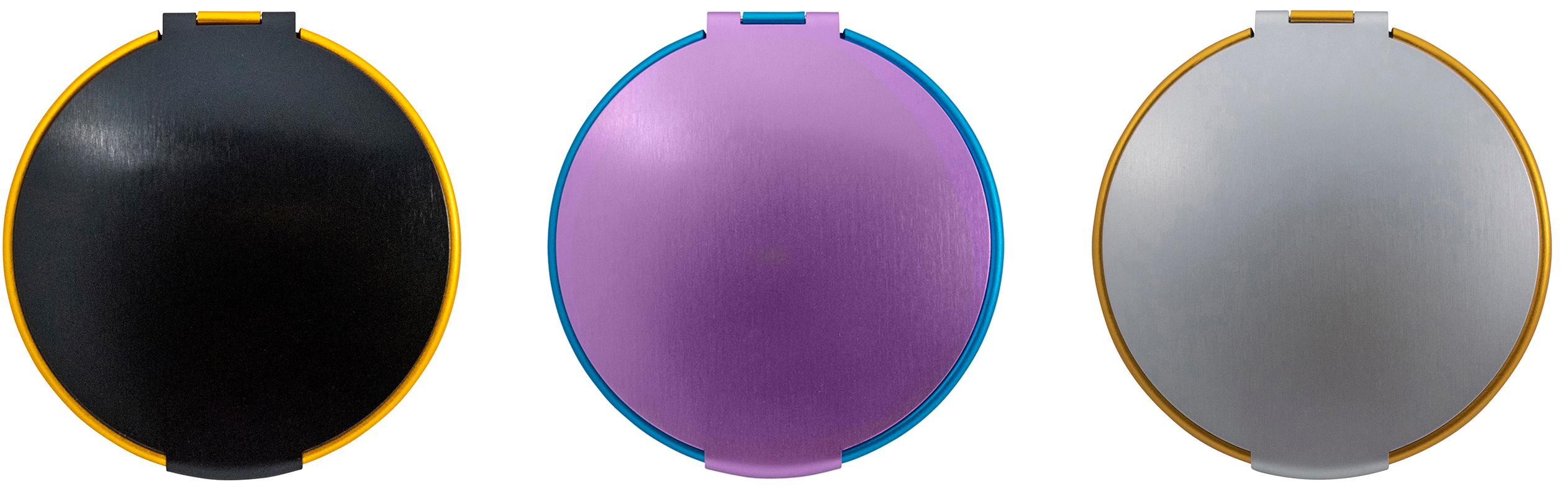 Round Compact Mirror With Brushed Metal Finish image