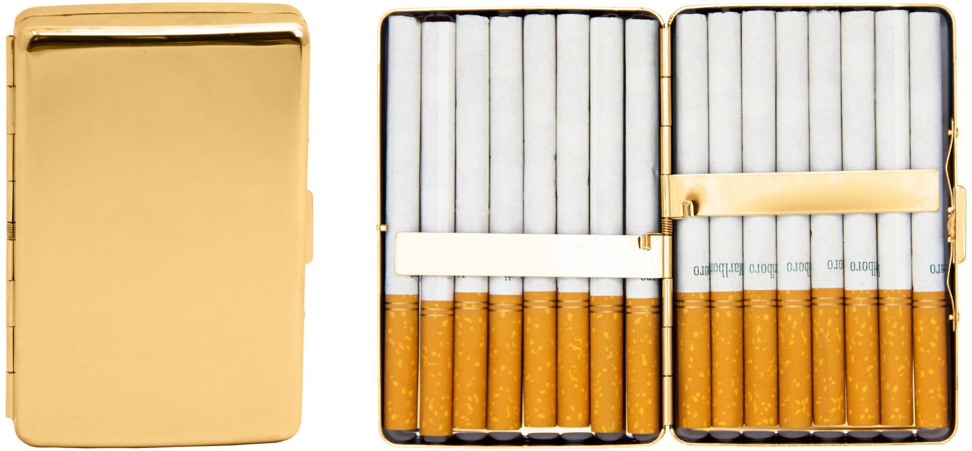 Metal-Plated Compact 100mm Cigarette Case (Reflective Gold) image
