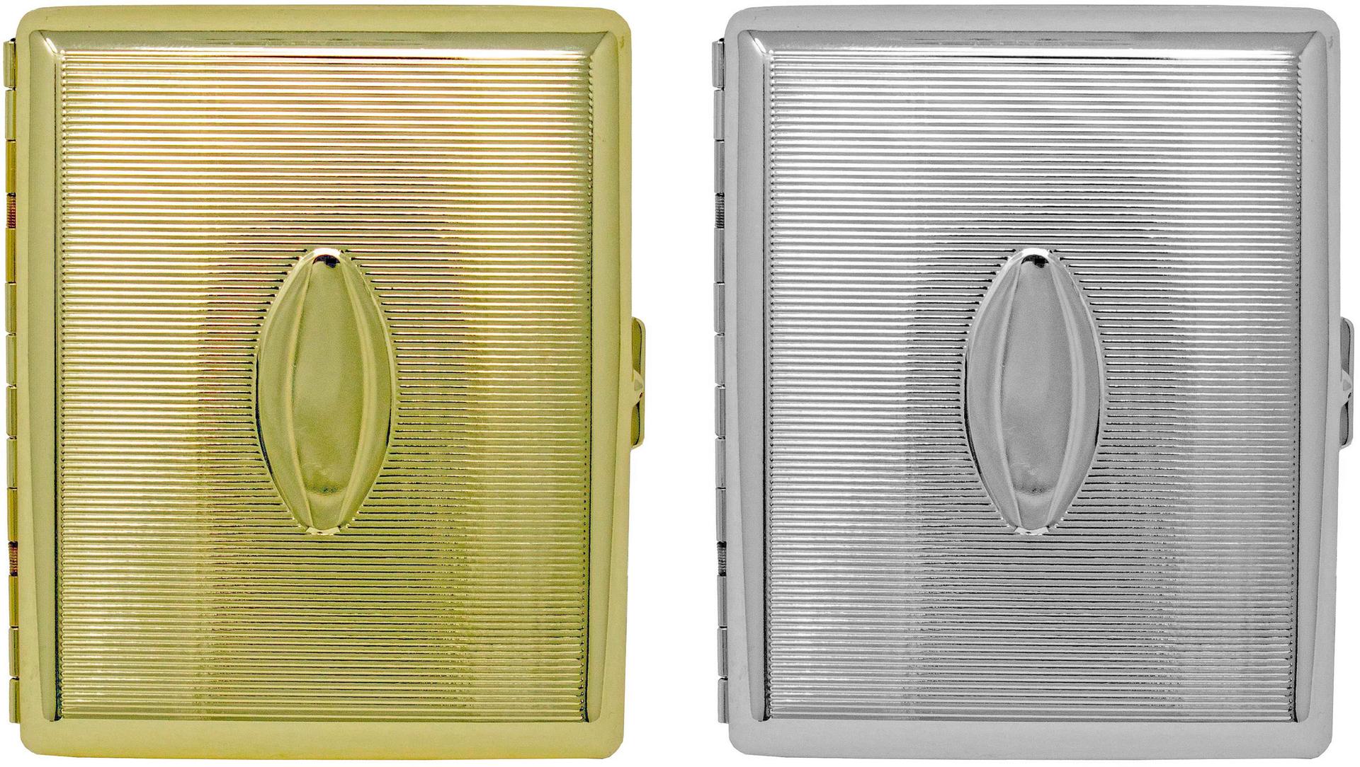 Metal-Plated 100mm Cigarette Case With Oval Pattern image