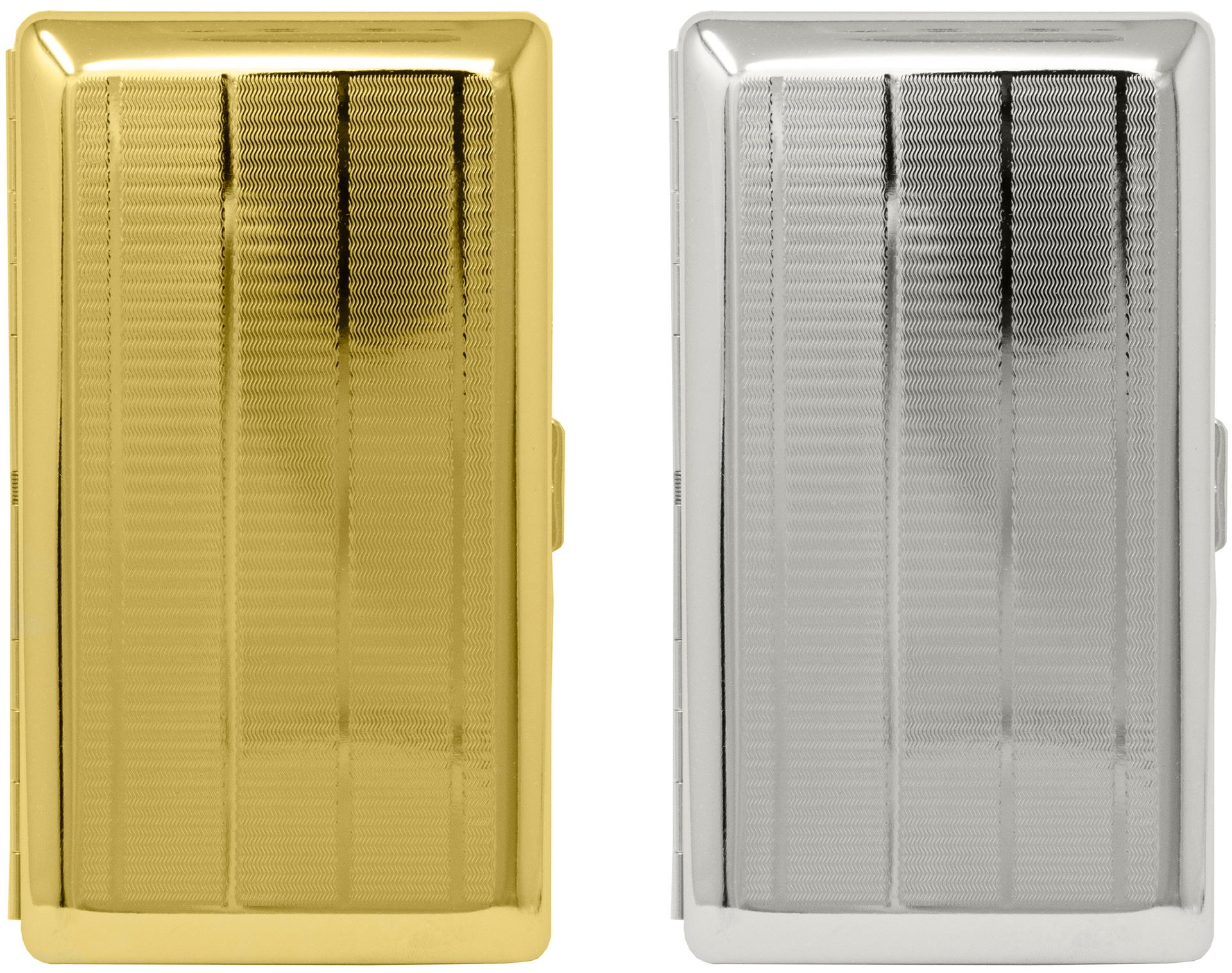 Metal-Plated 120mm Cigarette Case With Lined Pattern image