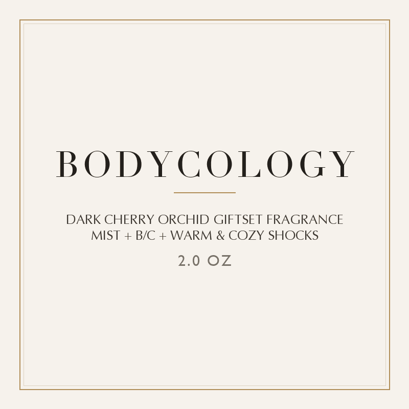 BODYCOLOGY DARK CHERRY ORCHID GIFTSET FRAGRANCE MIST 2.0 oz + B/C 1.0 oz + WARM & COZY SHOCKS image