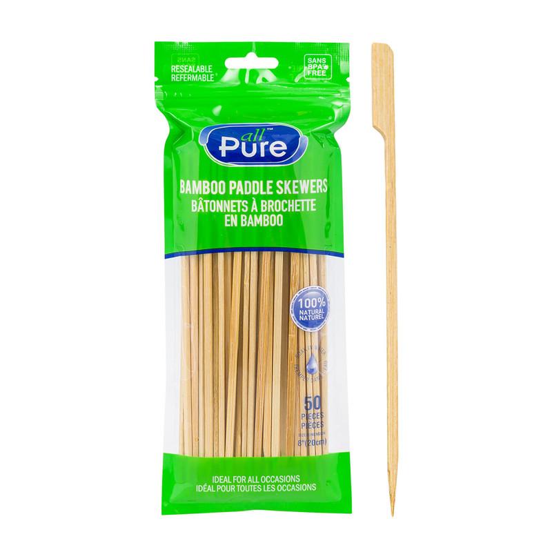 50pc Bamboo Paddle Skewers- 8" image