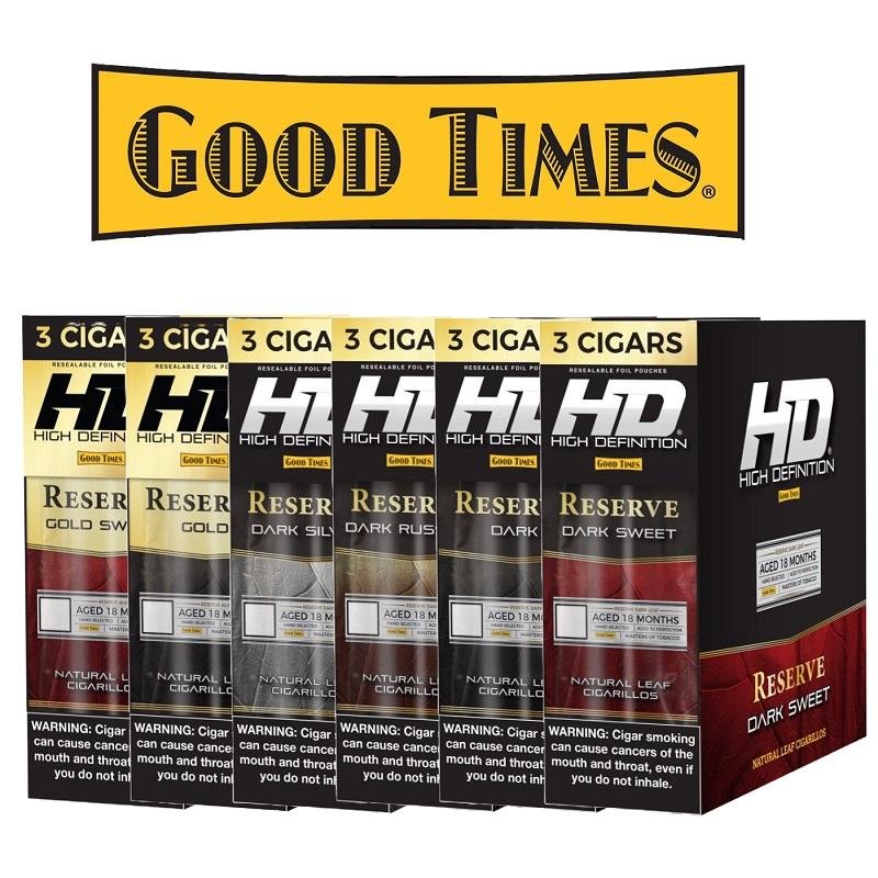High Defination® Reserve Good Times Cigarillos 3pk – 15 Pouches / Display image