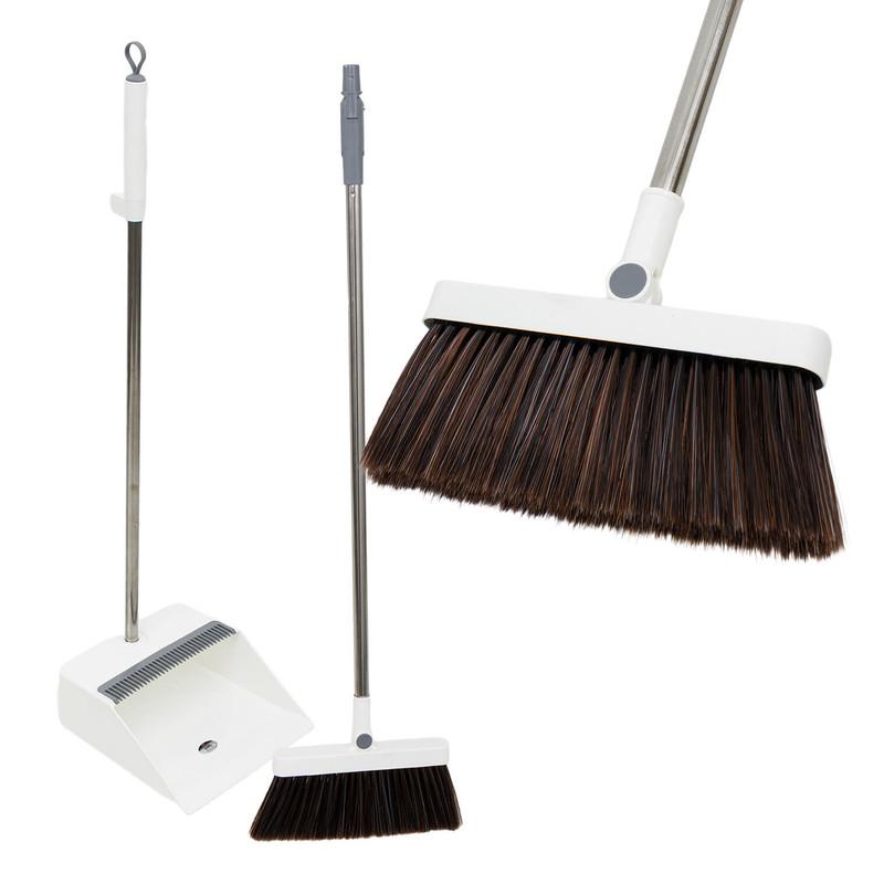 BROOM&DUSTPAN SET,37"WHTE/BLAC image