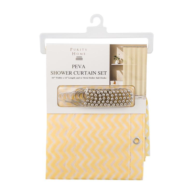 Purity Home PEVA Shower Curtain Set, 70in x 72in, Juno image