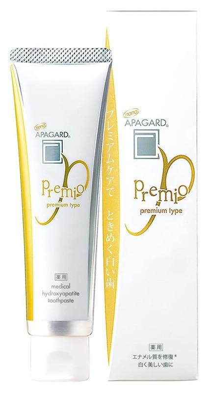 APAGARD® PREMIO, Sangi's Nano-Hydroxyapatite Toothpaste for Naturally Whiter Teeth, No Fluoride, For family use, 105g / 3.7 Oz, Double Mint, Pack of 2 image