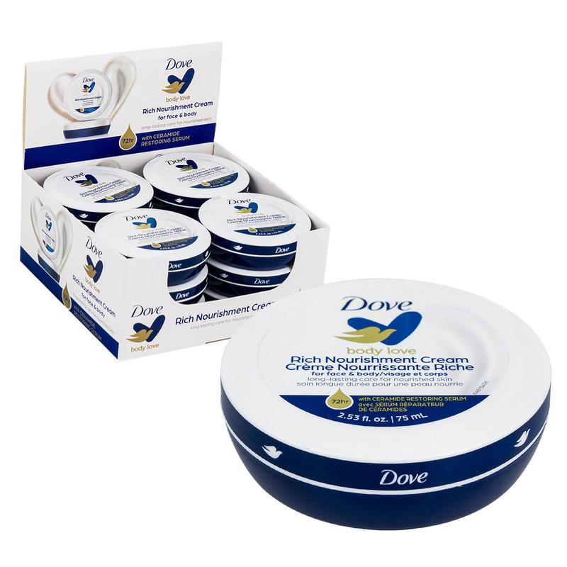 Dove Body Love Rich Nourishment Cream, 2.53 fl oz, For Face and Body image