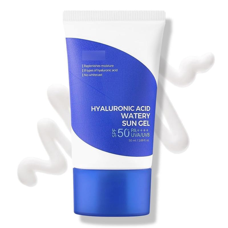 Hyalur.oni'c Acid Watery Sun Gel Spf 50+ Pa++++ 1.69 Fl Oz,8 Types Of Hyaluronic Acid,Strong Protection Against Uva And Uvb Rays,No White Cast,Reef-Safe,Non-Nano Sunscreen For All Skin Type image