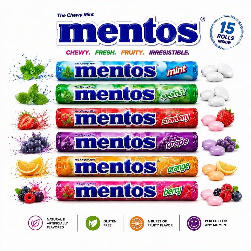 Mentos® Mints Candy Roll – 15 / Display image