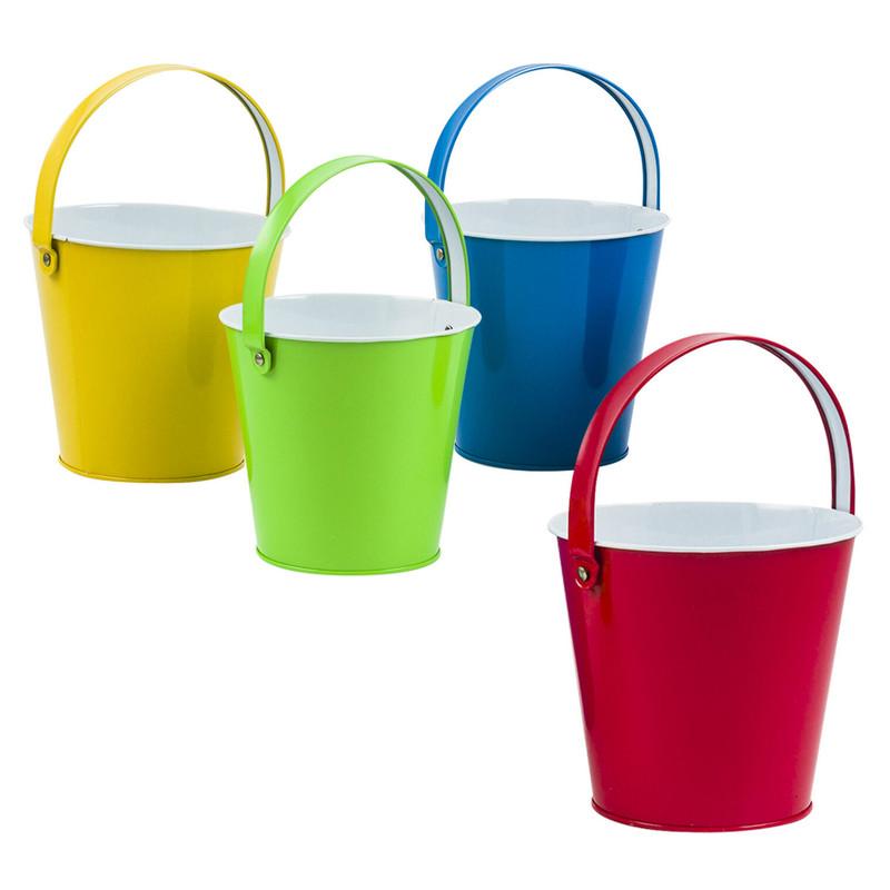 Tin Pail with Handle, 1.1qt, Assorted image