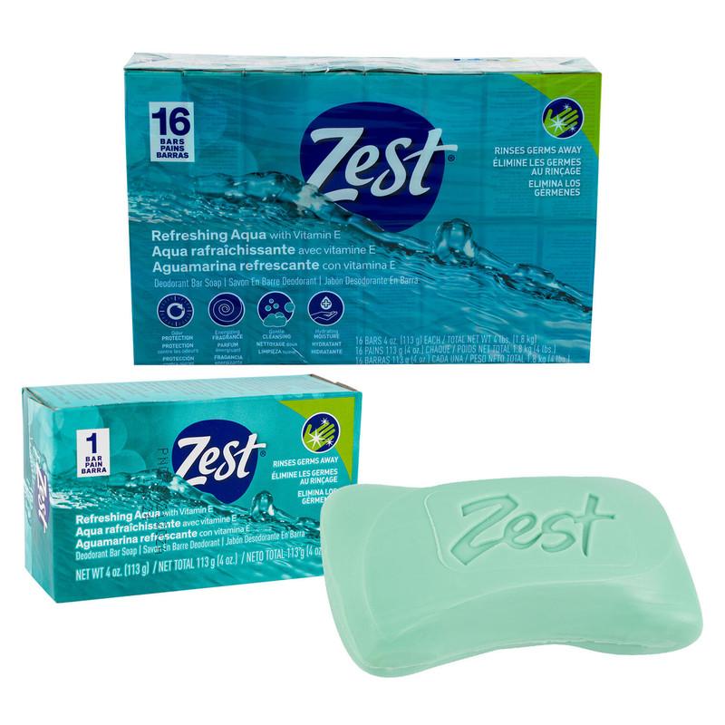 Zest Refreshing Aqua 4oz Deodorant Bar Soap image