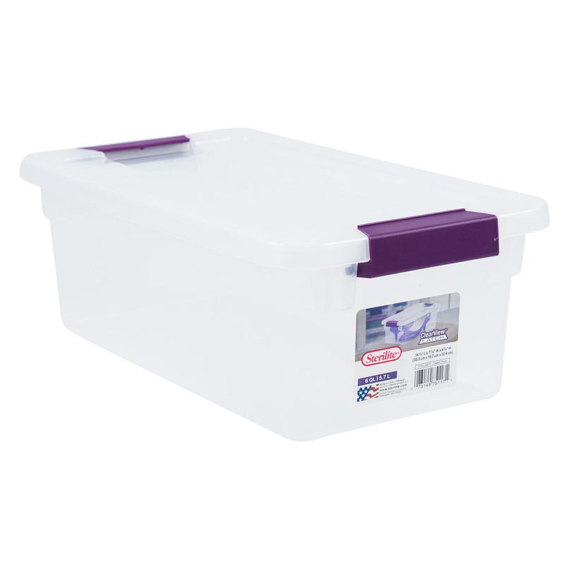 Sterilite Container w/Plum Latches - 6 qt. image