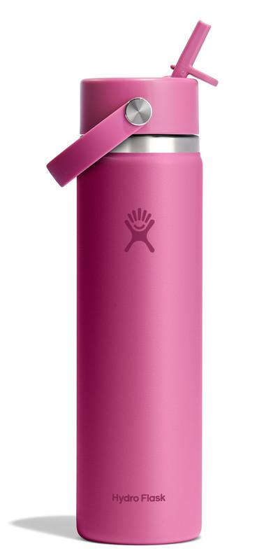 Hydro Flask Water Bottle - Insulated Stainless Steel - Wide Straw Lid, Non Spill, Leakproof in 24 Oz Reef Pink image