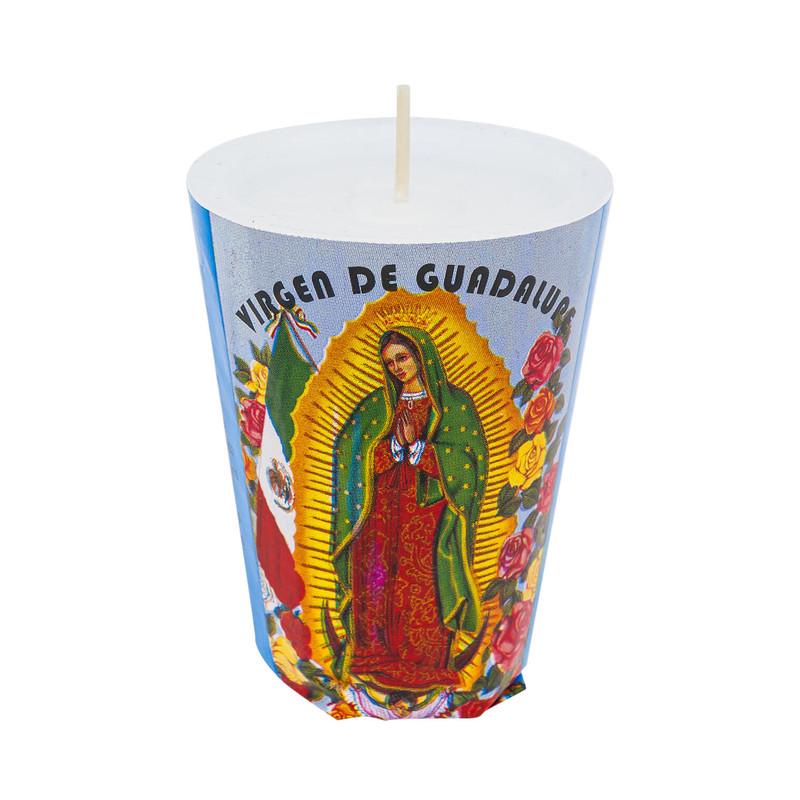 Virgen de Guadalupe White Candle, 3.5oz image