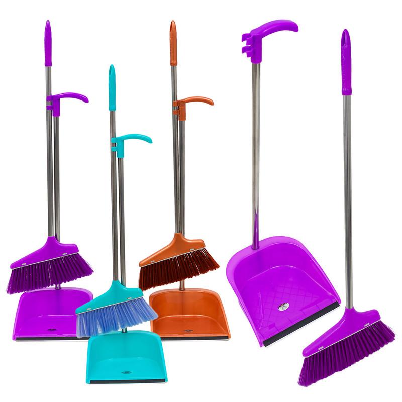 BROOM&DUSTPAN SET,33"3ASST COL image