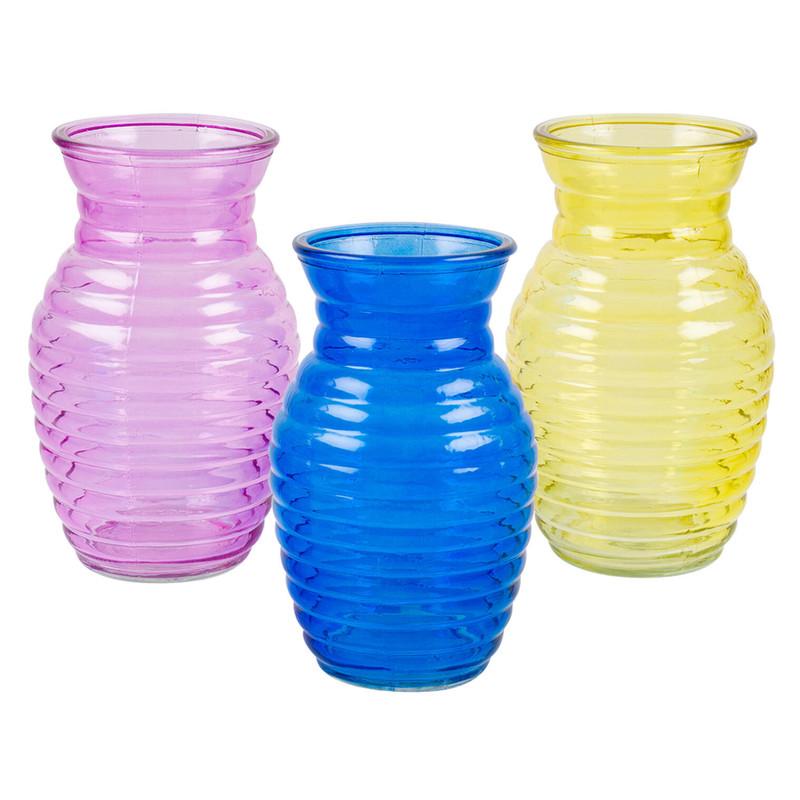 Glass Vase - 7.5" H - 3 Assorted Colors image