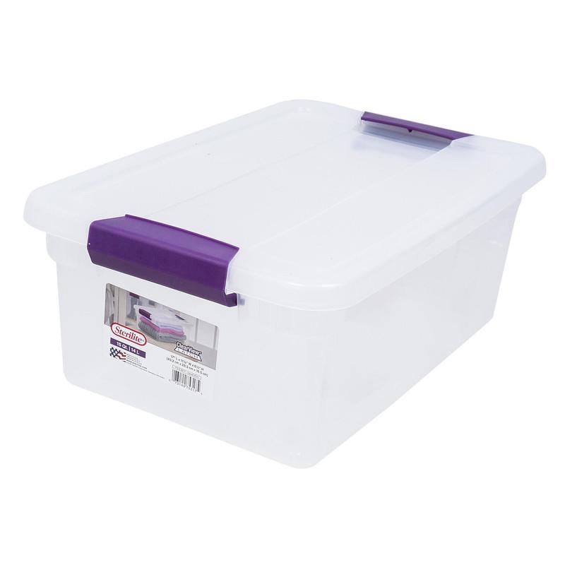 Sterilite Clear View Latch Box - Sweet Plum, 15qt image