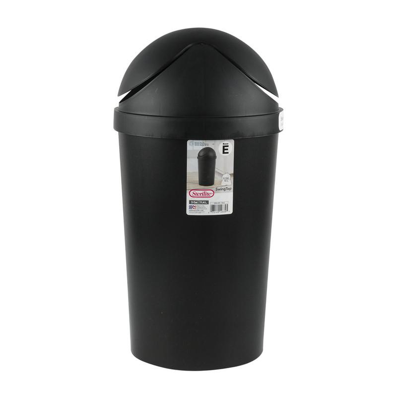 Sterilite Black 3-gal Swing-Top Wastebasket image