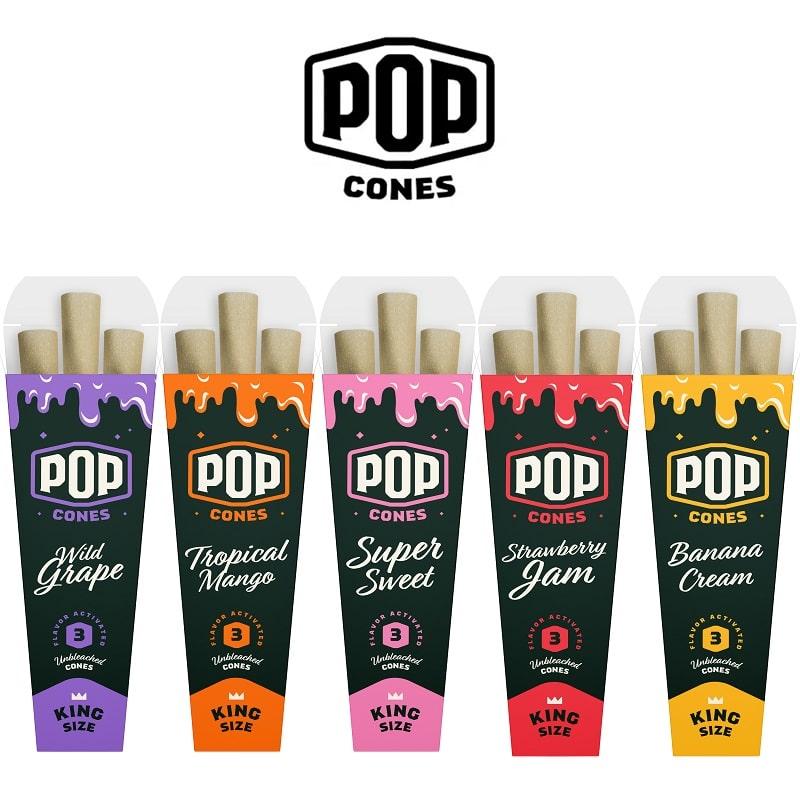 POP Cones Unbleached King Size 3pk – 24 / Display image