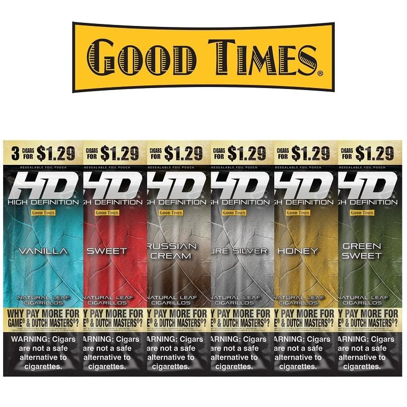 High Definition® $1.29 Good Times Cigarillos 3pk – 15 Pouches / Display image