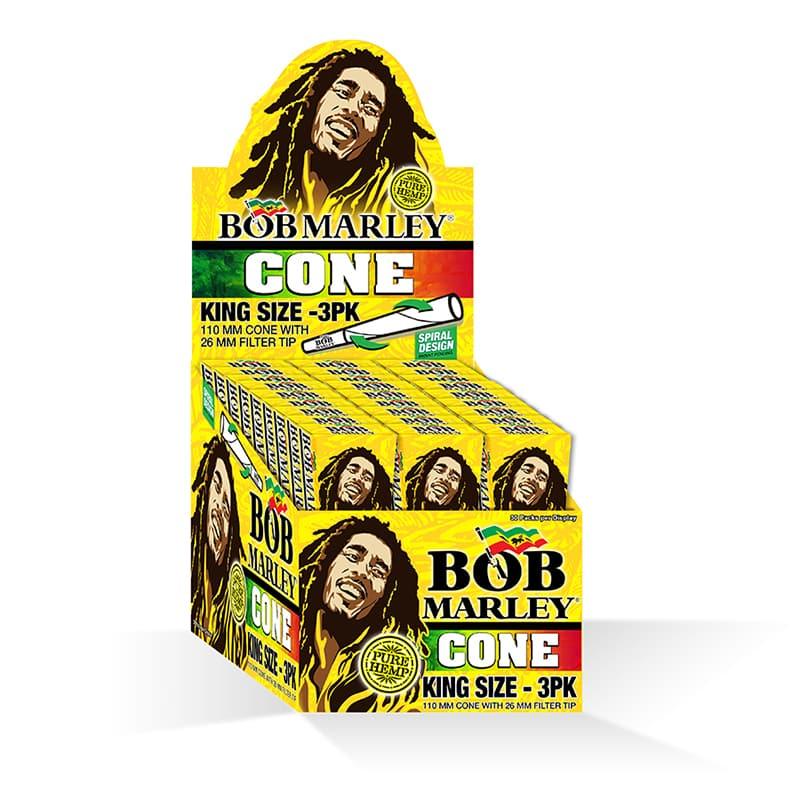 Bob Marley Pre Rolled Cones Kings Size 3 Pack 33 Units / Display image