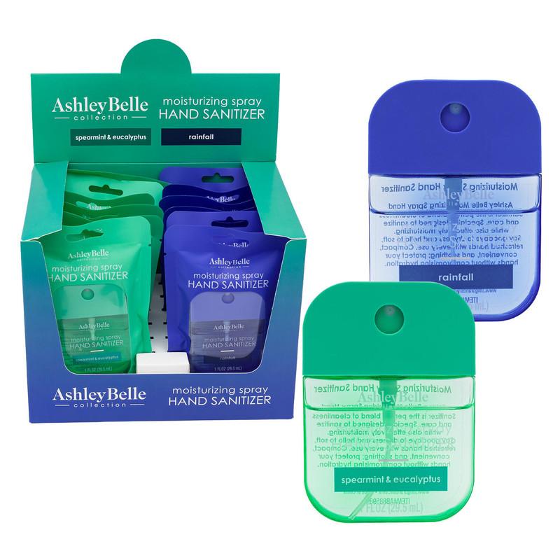 Ashley Belle Moisturizing Spray Hand Sanitizer, 1 oz, Spearmint & Eucalyptus and Rainfall Assorted image