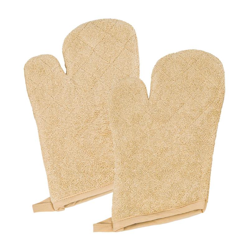 Terry Oven Mitts, Set of 2, Pebble image