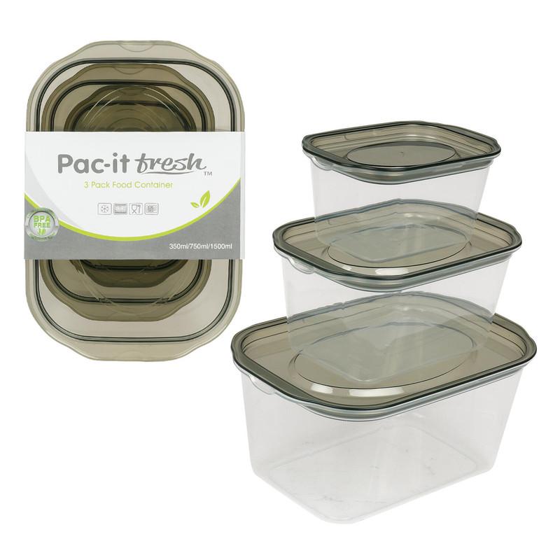 3 Piece Rectangular Food Container Set image