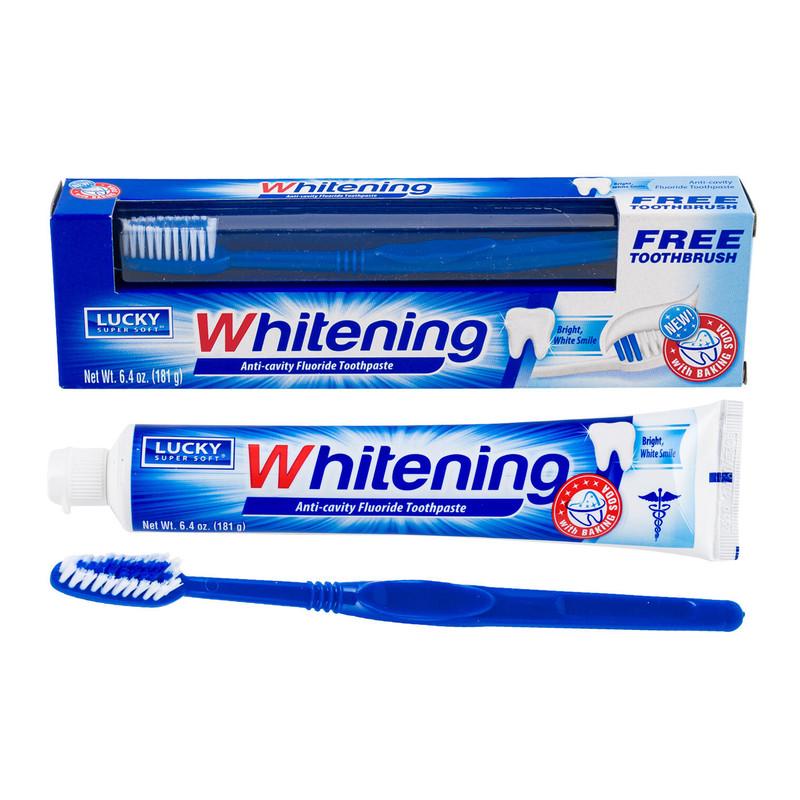 Lucky Super Soft Whitening Anti-Cavity Fluoride Toothpaste, Blue image