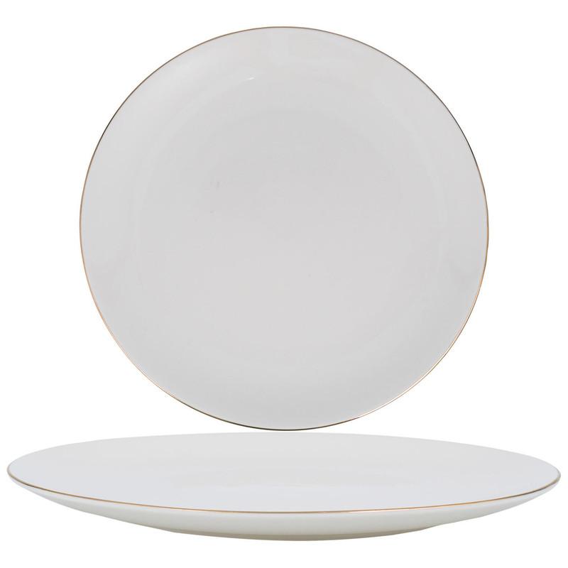 Gibson Fine Ceramic Dinner Plate with Gold Rim, 10.5", Ogalla image