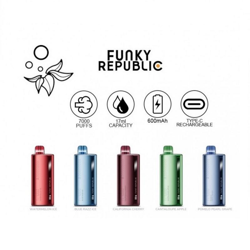 Funky Republic Ti7000 Disposable Vape 7000 Puffs 17ml – 5 / Display