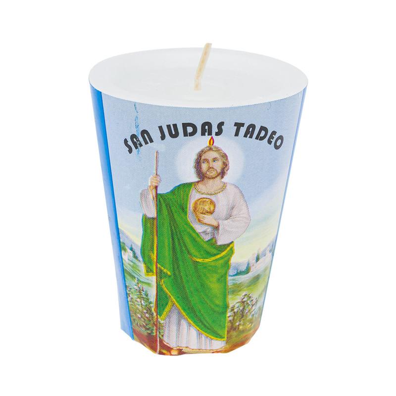 San Judas Tadeo White Candle, 3.5oz image