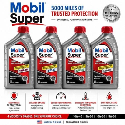 Mobil® Super 5000 Sythentic Blend Motor Oil – 6 / Case