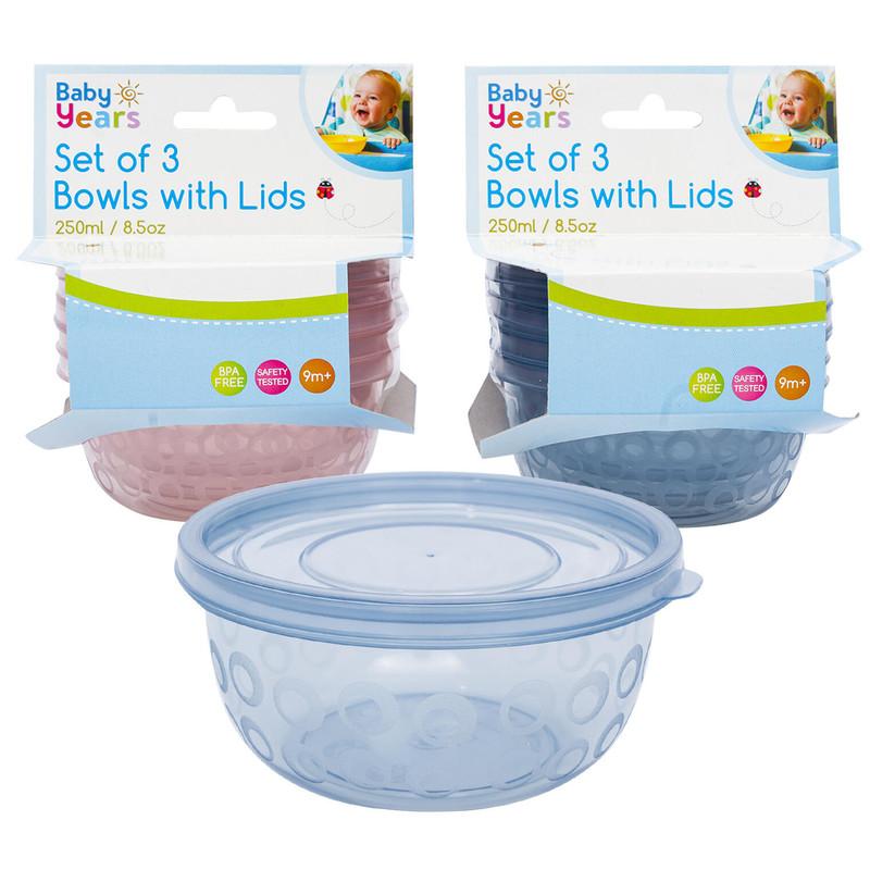 Set of 3 Bowls with Lids, Assorted image