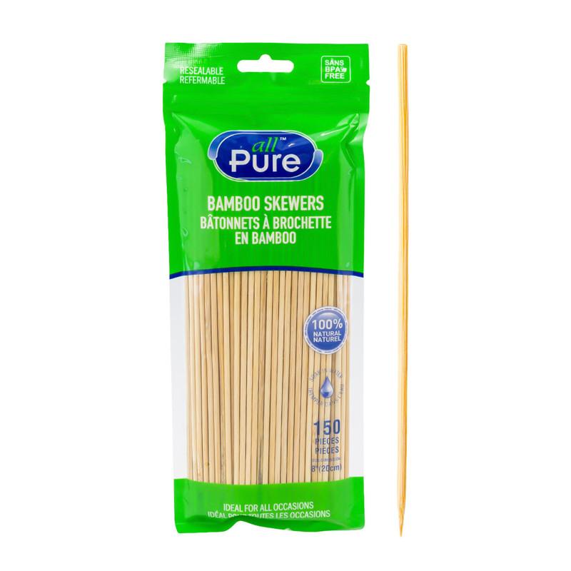 All Pure Bamboo Skewers, 150 Pieces image